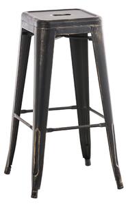Kovová barová stolička Josh - Čierno-zlatá antik