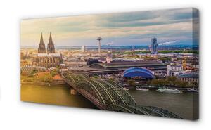 Obraz na plátne Nemecko panorama riečny mosty 100x50 cm