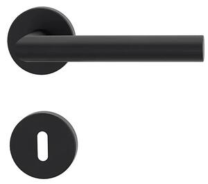 Dverové kovanie MP GK - LUCIA - R (BS - Čierna matná), kľučka-kľučka, Bez spodnej rozety, MP BS (čierna mat)