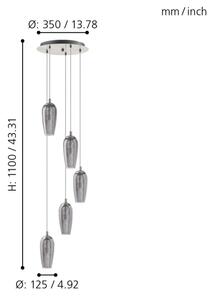Eglo 96345 - LED závesné svietidlo na lanku FARSALA 5xG9/2,5W/230V