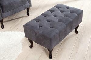 Estila Luxusná taburetka Chesterfield Antik Look šedá