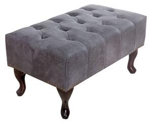 Estila Luxusná taburetka Chesterfield Antik Look šedá