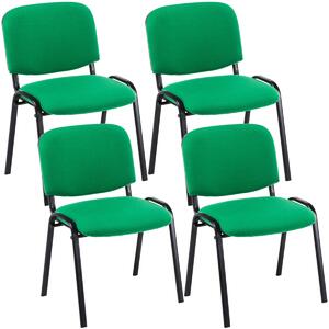 4x Stohovateľná konferenčná stolička Ken látka - Zelená
