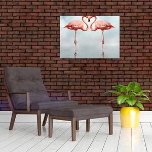 Obraz dvoch plameniakov (70x50 cm)