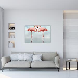 Obraz dvoch plameniakov (90x60 cm)