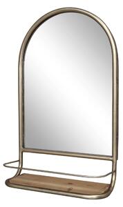 Nástenné zrkadlo s poličkou Anitique Brass 56 cm