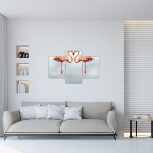 Obraz dvoch plameniakov (90x60 cm)