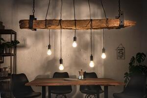 Estila Industriálna závesná lampa Barracuda z masívneho dreva a kovu 152cm