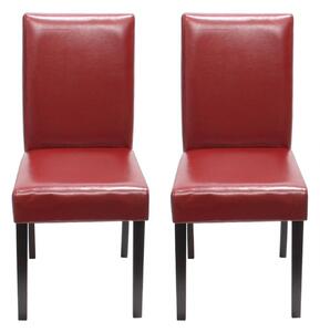 Jedálenská stolička Litta (SET 2 ks), tmavé nohy - Červená