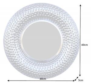 Estila Orientálne kruhové závesné zrkadlo Solei s hrubým strieborným rámom 60cm