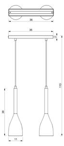 Luster na lanku MUZA 2xE27/60W/230V