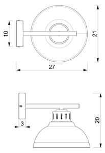 Nástenná lampa SVEN 1xE27/15W/230V červená