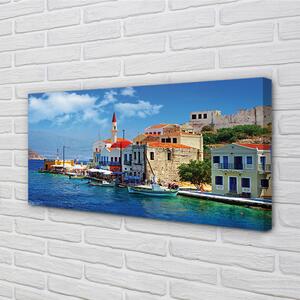 Obraz na plátne Grécko morská pobrežie hory 100x50 cm