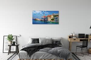 Obraz na plátne Grécko morská pobrežie hory 100x50 cm