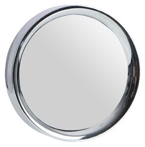 Estila Dizajnové moderné nástenné závesné chrómové okrúhle zrkadlo Kilas so strieborným rámom s lesklým povrchom 16 cm