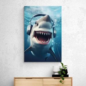 Obraz žralok so slúchadlami