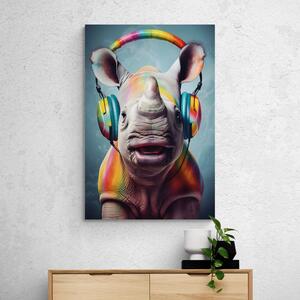 Obraz nosorožec so slúchadlami