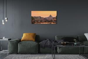 Obraz na plátne rieka Rím Sunset mosty budovy 100x50 cm