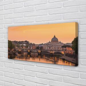 Obraz na plátne rieka Rím Sunset mosty budovy 100x50 cm