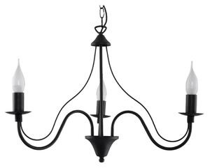 Luster na reťazi MINERWA 3 3xE14/40W/230V čierna