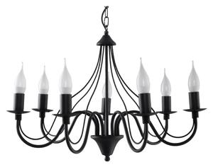 Luster na reťazi MINERWA 7 7xE14/40W/230V čierna