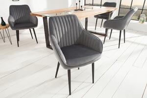 Estila Dizajnová stolička Timeless Comfort striebro šedá