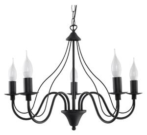 Luster na reťazi MINERWA 5 5xE14/40W/230V čierna