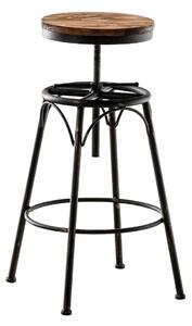 Industriálna barová stolička Beam, kov / drevo - Bronzová