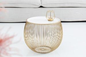 Estila Dizajnový príručný stolík Storage 41cm zlatá