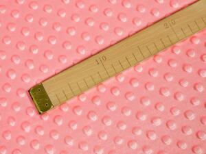 Detská látka Minky 3D bodky MKP-036 Korálovo ružová - šírka 150 cm