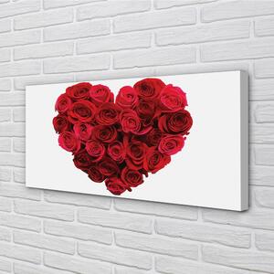 Obraz canvas Srdce z ruží 100x50 cm