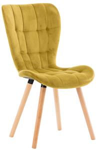 Stolička Elda ~ zamat, drevené nohy natura - Žltá