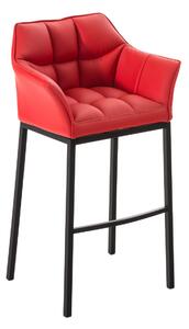 Barová stolička Damas B4 ~ koženka, čierny rám - Červená
