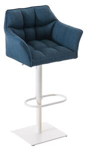 Barová stolička Damas W1 ~ látka, biely rám - Modrá