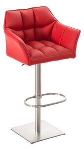 Barová stolička Damas E1 ~ koženka, nerezový rám - Červená