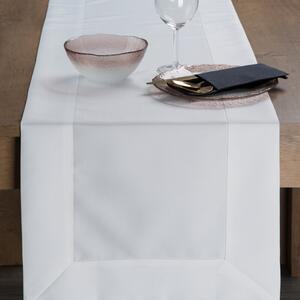Dekorstudio Elegantný behúň na stôl LUCY s lemovkou v bielej farbe Rozmer behúňa (šírka x dĺžka): 40x180cm