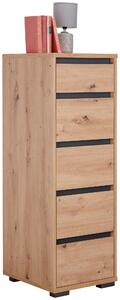 KOMODA, antracitová, farba duba, 40/120/48 cm Carryhome - Komody