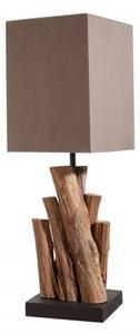 Estila Koloniálna stolná lampa Pure Nature s hnedým hranatým tienidlom 45cm
