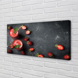 Obraz canvas jahodový koktail 100x50 cm