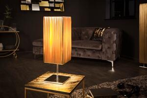 Estila Moderná stolná lampa Paris s látkovým tienidlom zlatej farby 43cm