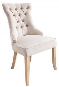 Estila Chesterfield jedálenská stolička Torino s chesterfield prešívaním v bielej farbe a klopadlom 96cm