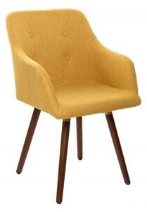 Estila Retro žltá stolička Scandinavia s drevenými nohami 85cm