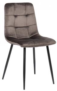 Jedálenská stolička Tilde ~ zamat, kovové nohy čierne - Sivá