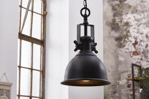Estila Industriálna závesná lampa Castor v čiernej farbe z kovu 45cm