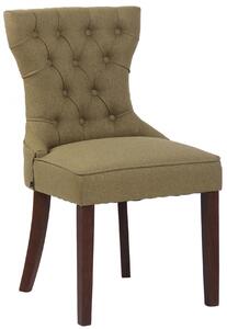 Jedálenská stolička Franca ~ látka, drevené nohy antik tmavé - Zelená