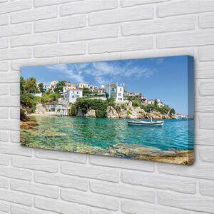 Obraz na plátne Grécko Sea mestského života 100x50 cm