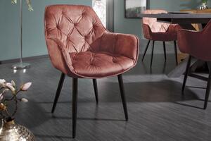 Estila Retro dizajnové hnedé čalúnené kreslo Milano s opierkami na ruky 84cm