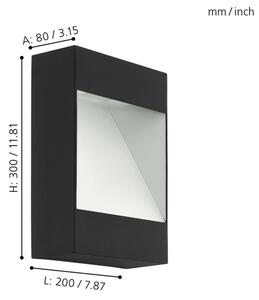 Eglo 98095 - LED Vonkajšie nástenné svietidlo MANFRIA LED/10W/230V IP44