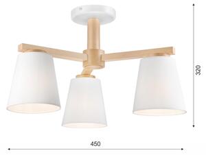Prisadený luster ELLIE 3xE27/60W/230V biela