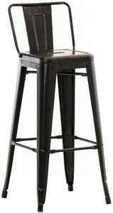 Kovová barová stolička Mason - Čierno-zlatá antik